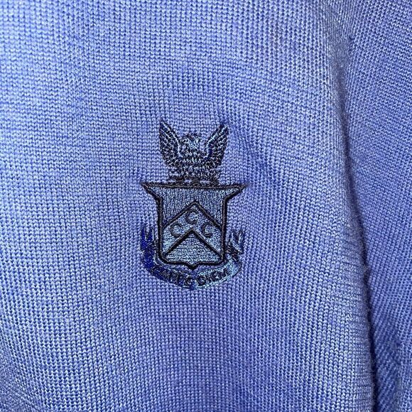 Footjoy FJ Sweater Large Blue Wool 1/4 Zip Polyester Lining Capital City Club - Picture 4 of 6